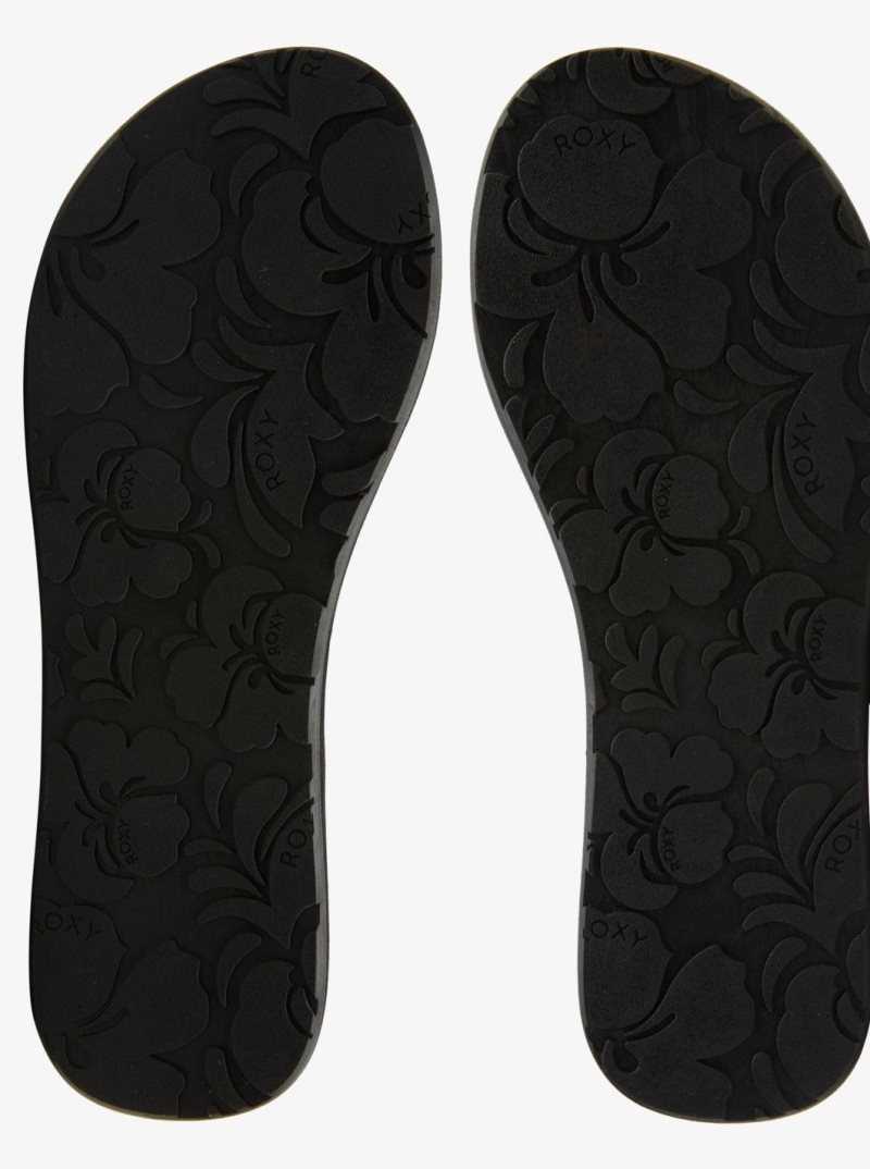 Black 3 Roxy Costas Flip-Flops | IVLQWF053