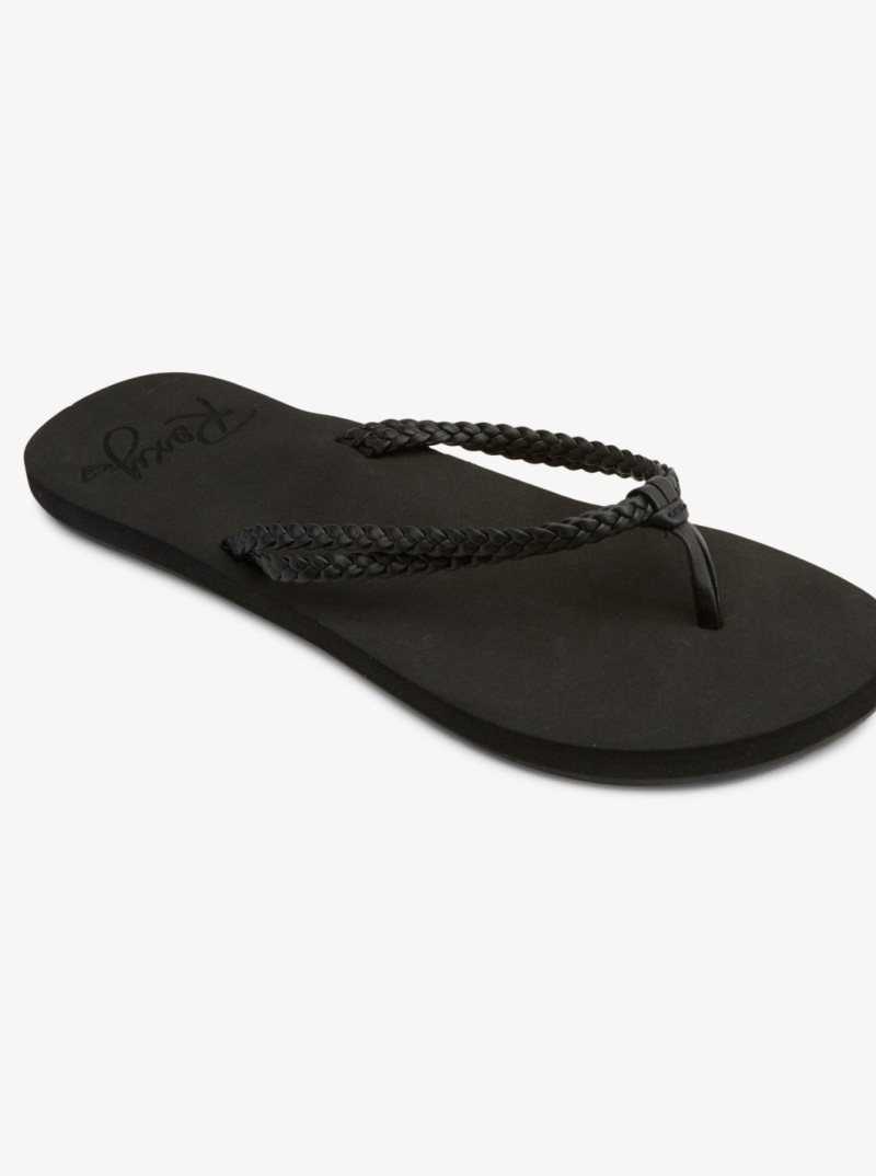 Black 3 Roxy Costas Flip-Flops | IVLQWF053