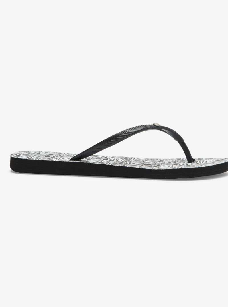 Black/Black/White Roxy Bermuda Sandals | EOZWLT549