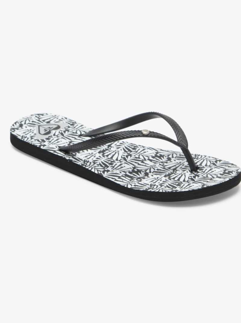 Black/Black/White Roxy Bermuda Sandals | EOZWLT549