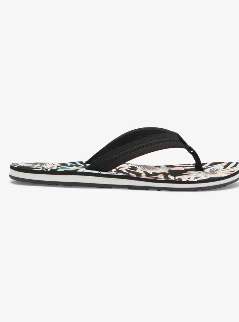 Black Multi Roxy Vista Loreto Flip-Flops | OKIZQT953