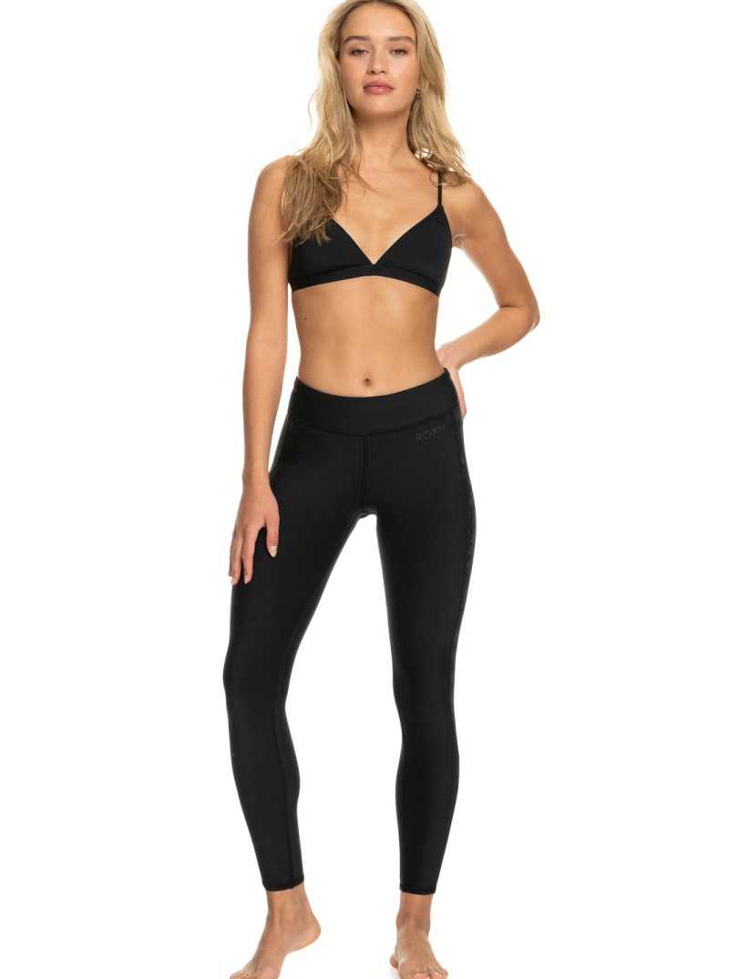 Black Roxy 1mm Swell Series Neoprene Surf Leggings | BYWICG429