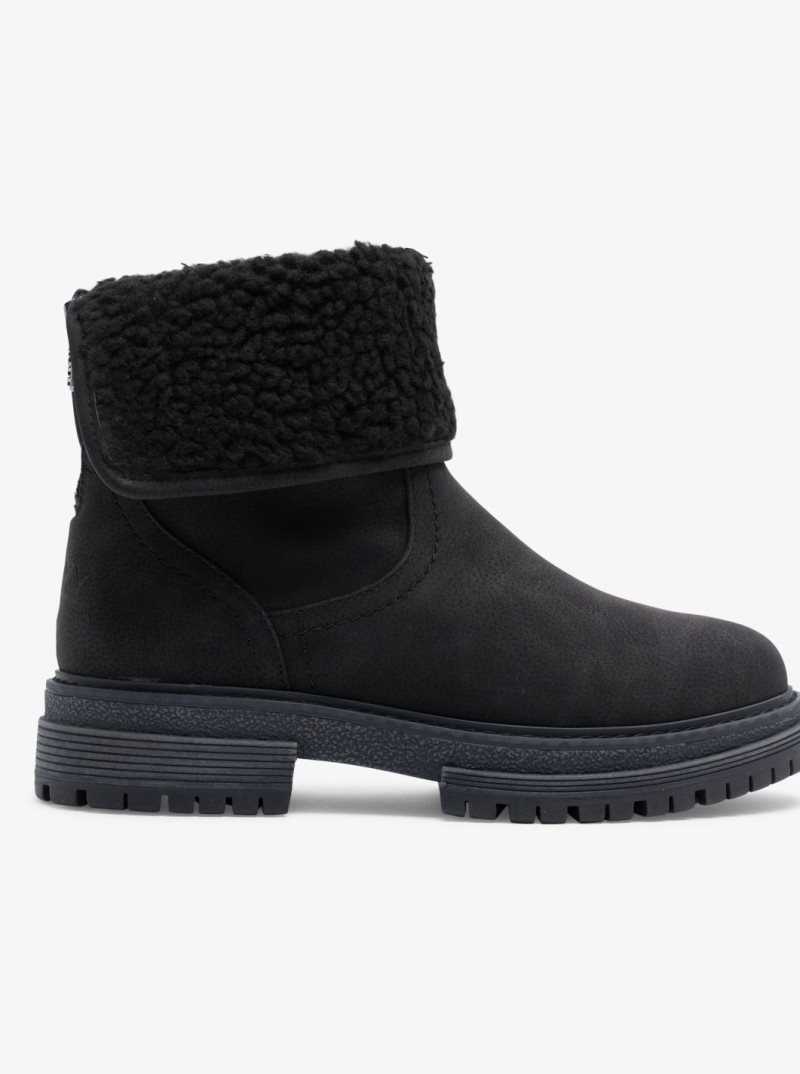 Black Roxy Fall Slip-On Boots | HWLAXZ693