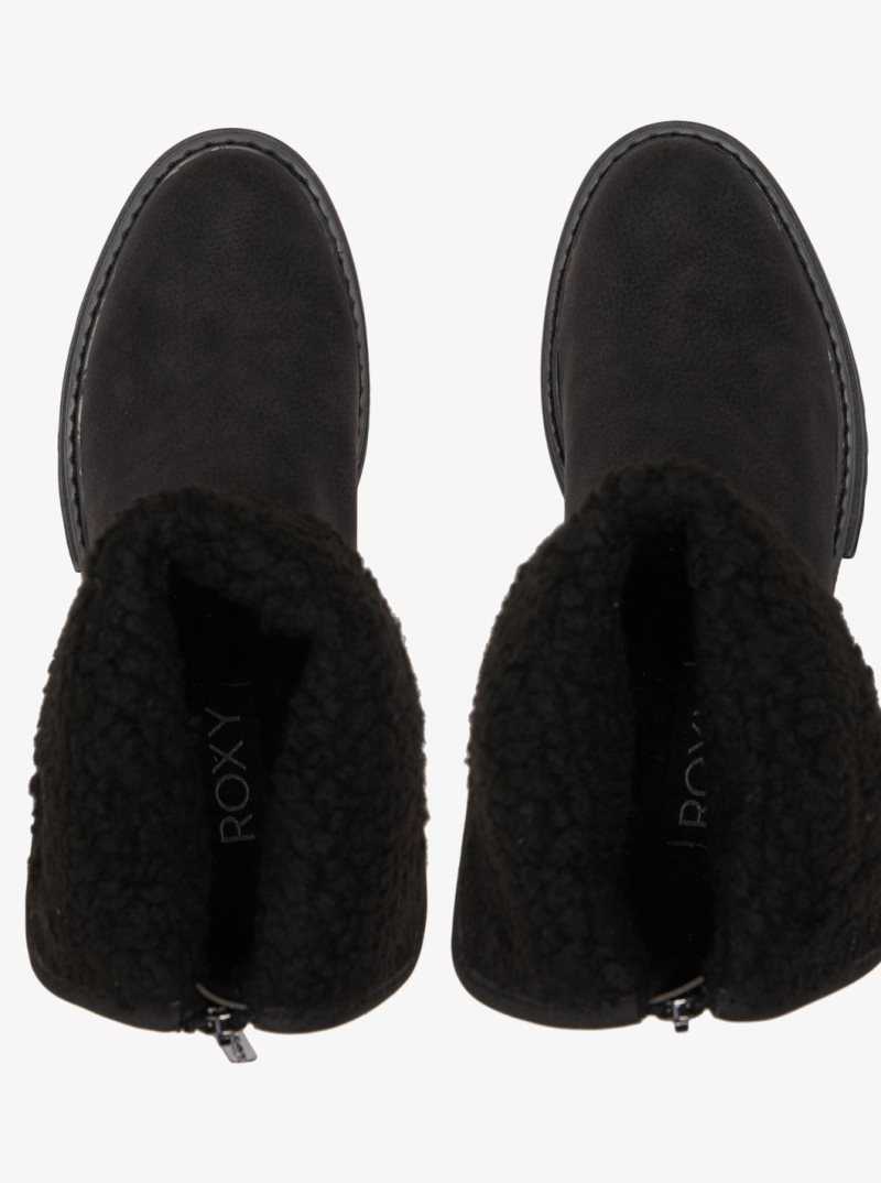 Black Roxy Fall Slip-On Boots | HWLAXZ693