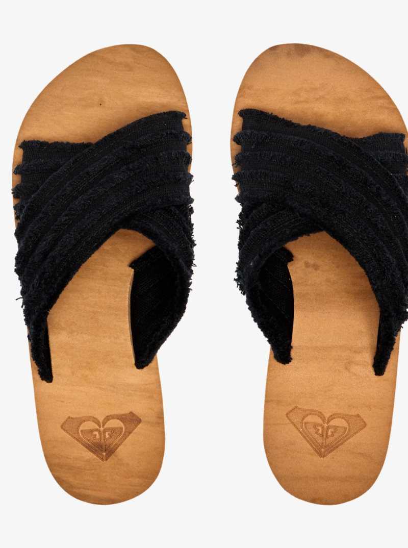 Black Roxy Kamea Wahine Sandals | EBTWSP038