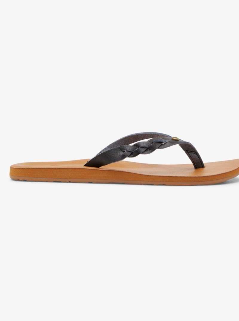 Black Roxy Liza Flip-Flops | JCDWEU807