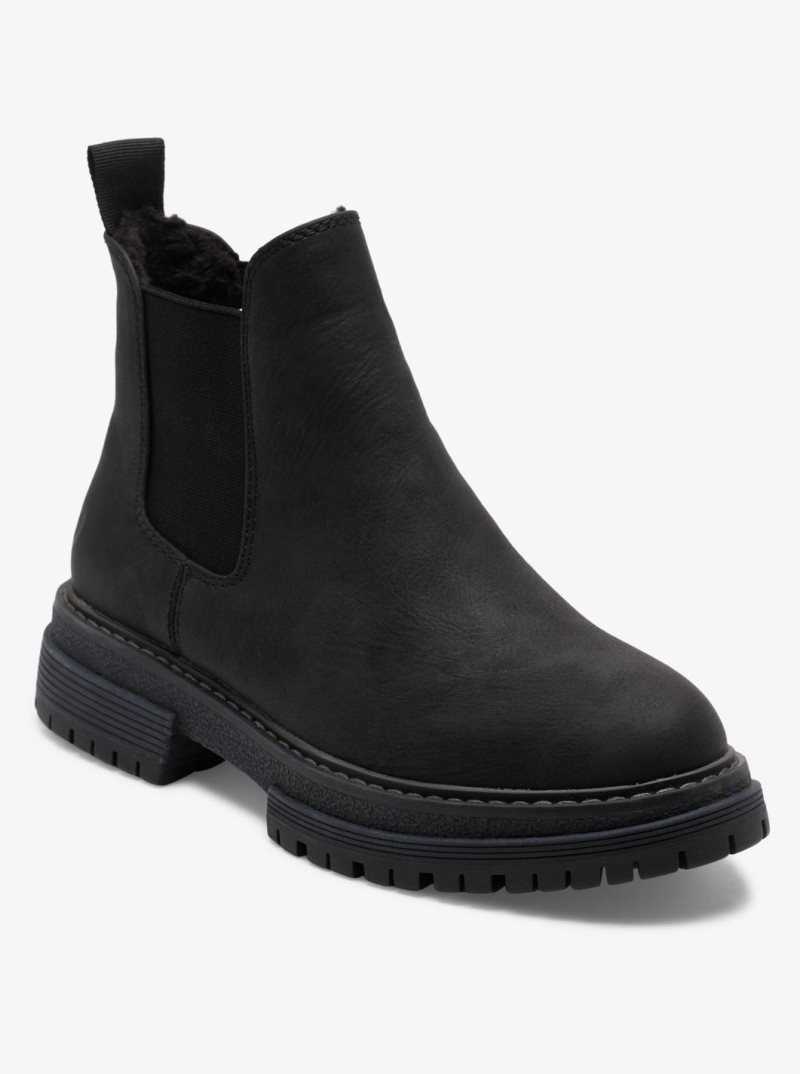 Black Roxy Lorena Chelsea Slip-On Boots | JNVSOB184