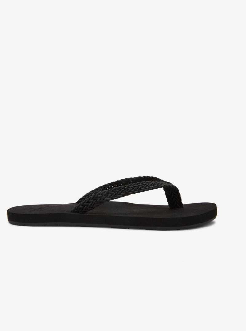 Black Roxy Malia Flip-Flops | YLZMWR928