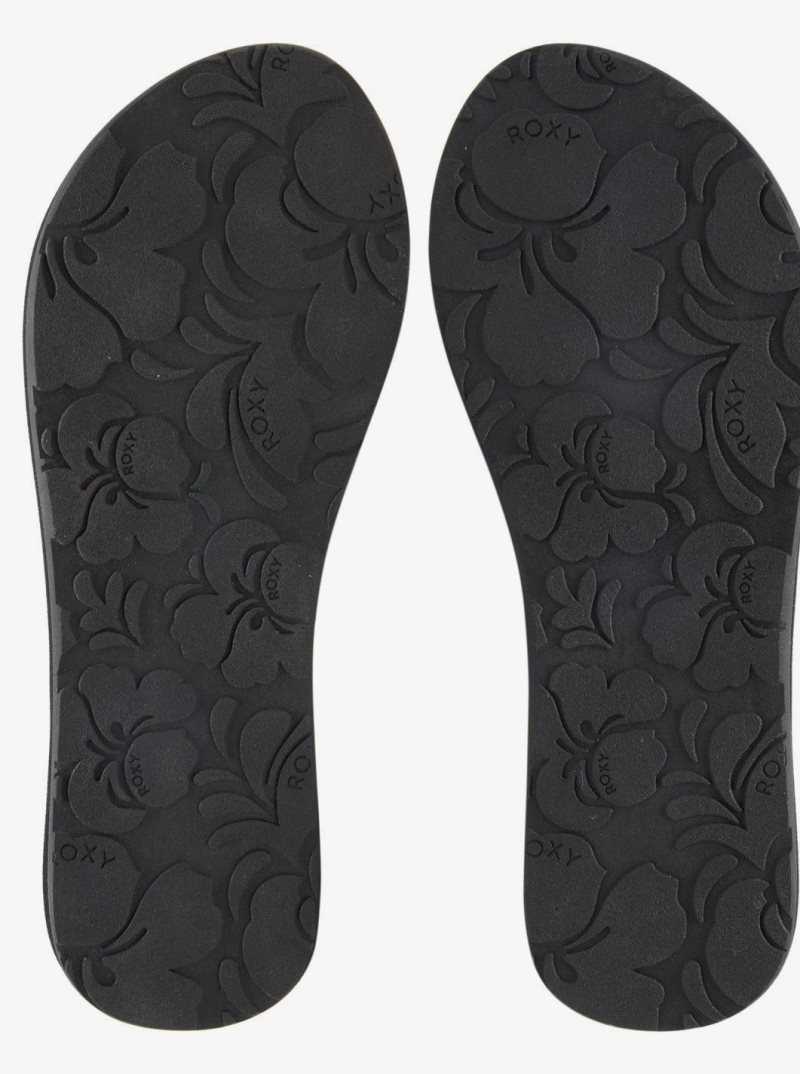 Black Roxy Malia Flip-Flops | YLZMWR928