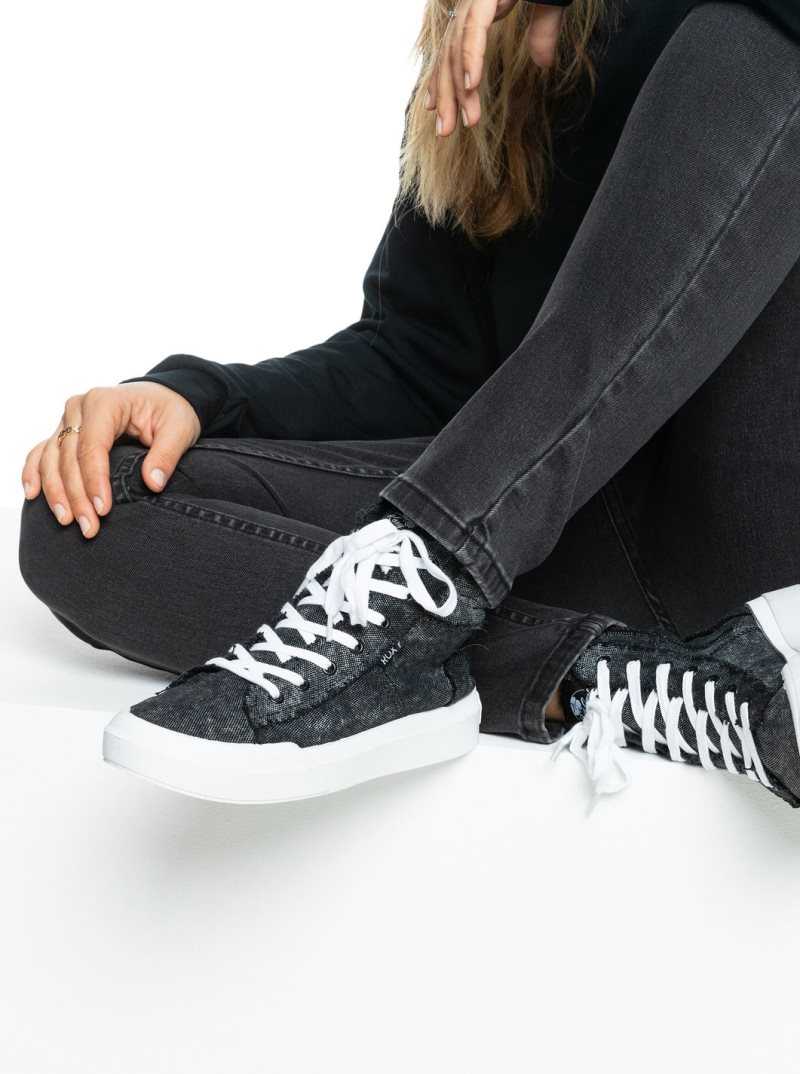 Black Roxy Rae Mid-Top Shoes | PDBFAE789