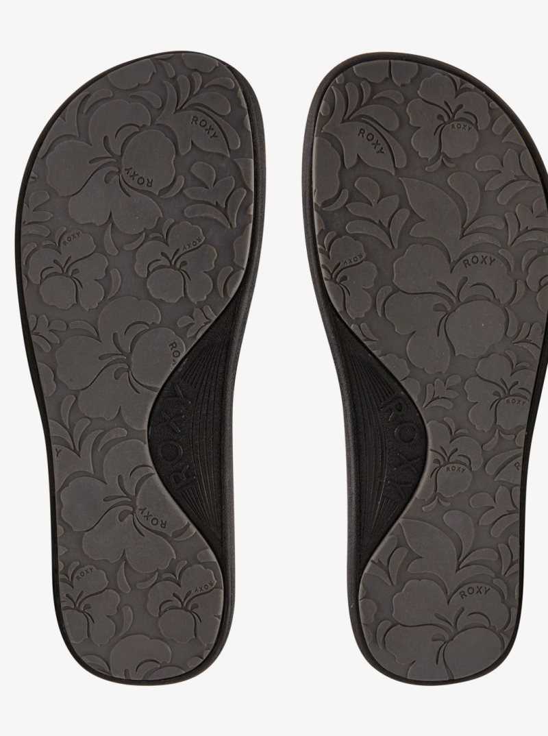 Black Roxy Slippy Water-Friendly Sandals | GRUBMV861