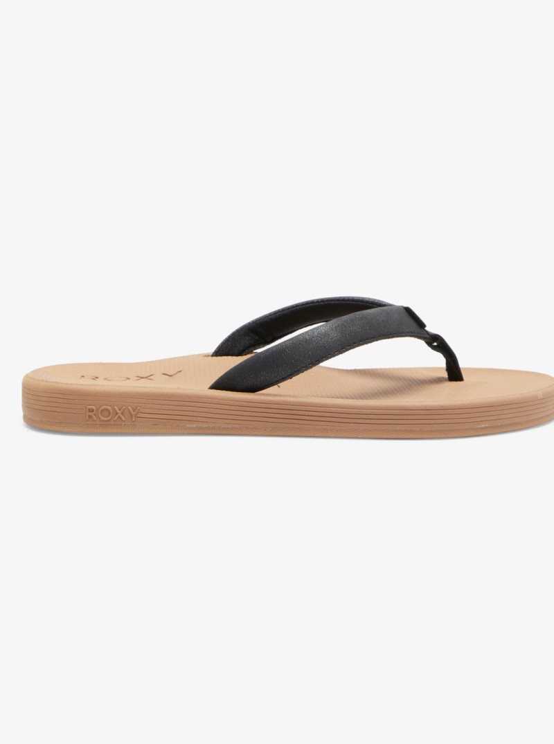 Black Roxy Solana Sandals | QKIRGV610