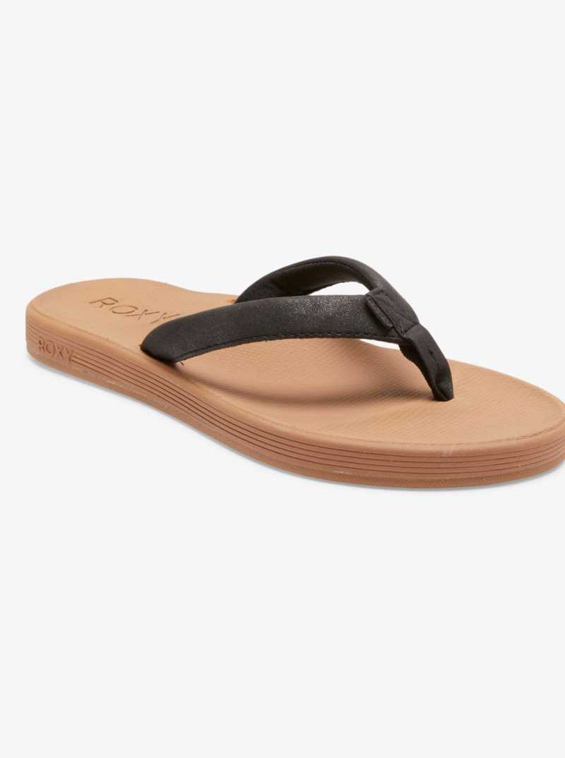 Black Roxy Solana Sandals | QKIRGV610