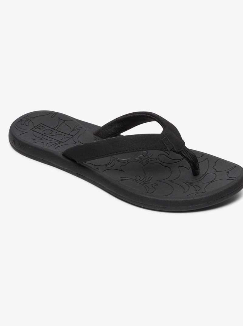 Black Roxy Vickie Flip-Flops | ICFKPT069