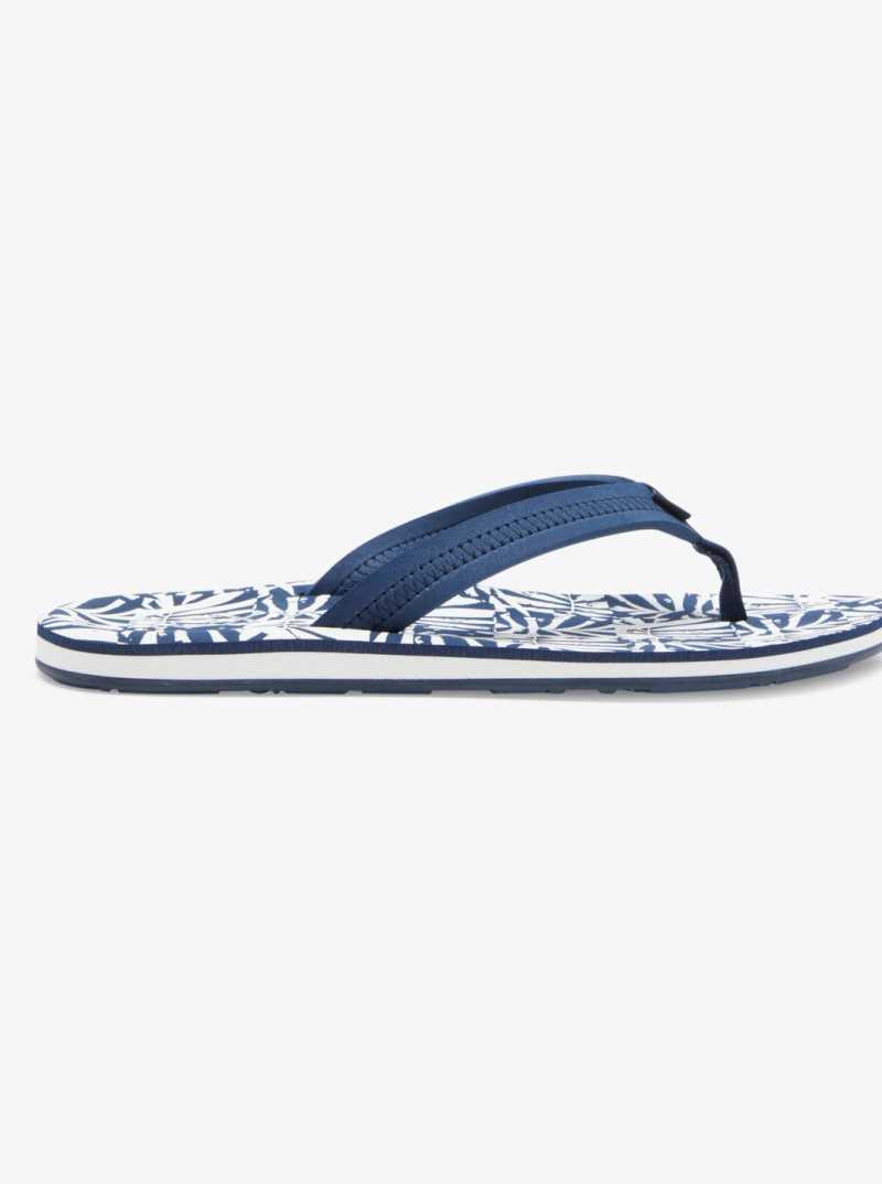 Blue/White Roxy Vista Loreto Flip-Flops | TDFMRX208