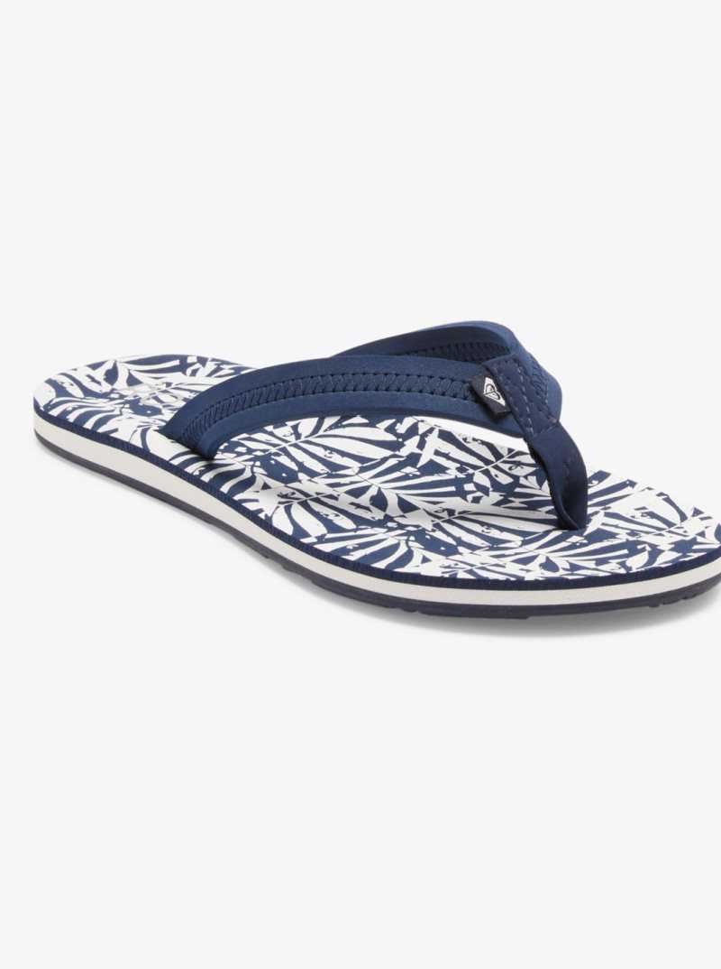 Blue/White Roxy Vista Loreto Flip-Flops | TDFMRX208