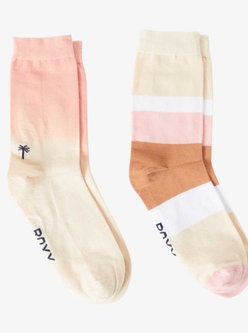 Blush Roxy 2-Pack Crew Socks | GLSFHQ917