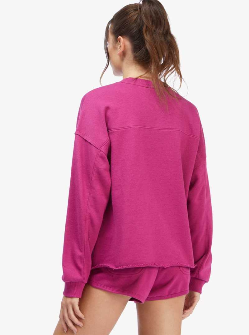 Boysenberry Roxy Come Around Crewneck Sweatshirt | FNKQJA407