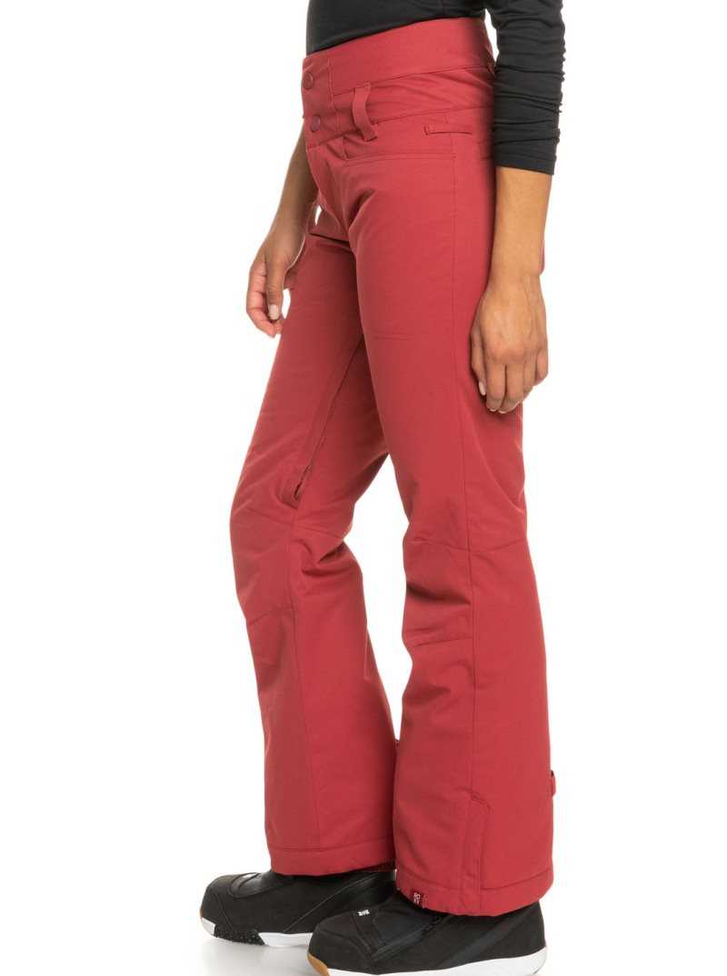 Brick Red Roxy Diversion Insulated Snow Pants | EFYTDL491