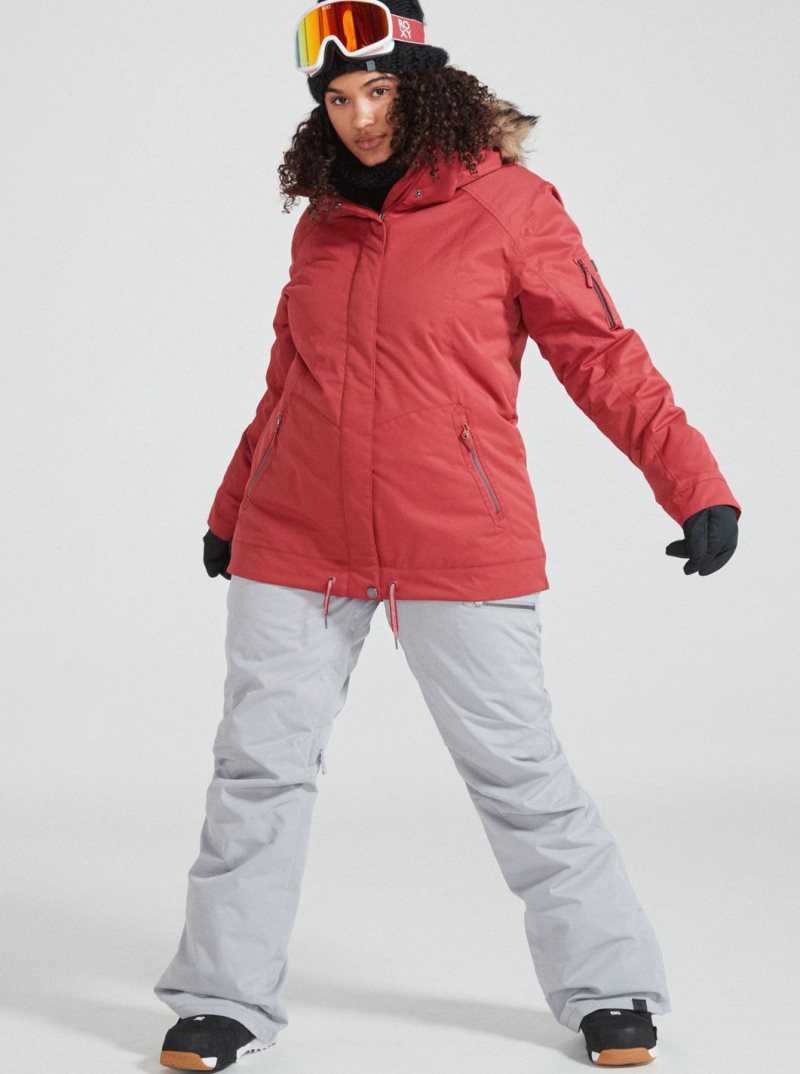 Brick Red Roxy Meade Insulated Snow Jacket | SVNBMD659