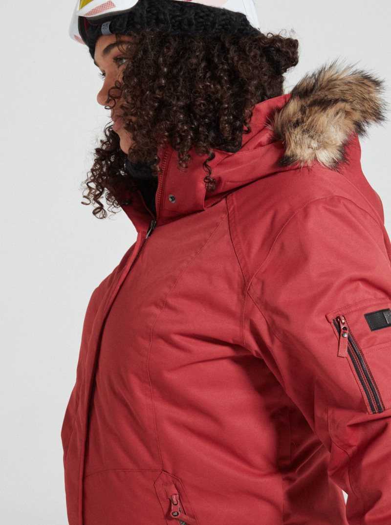 Brick Red Roxy Meade Insulated Snow Jacket | SVNBMD659