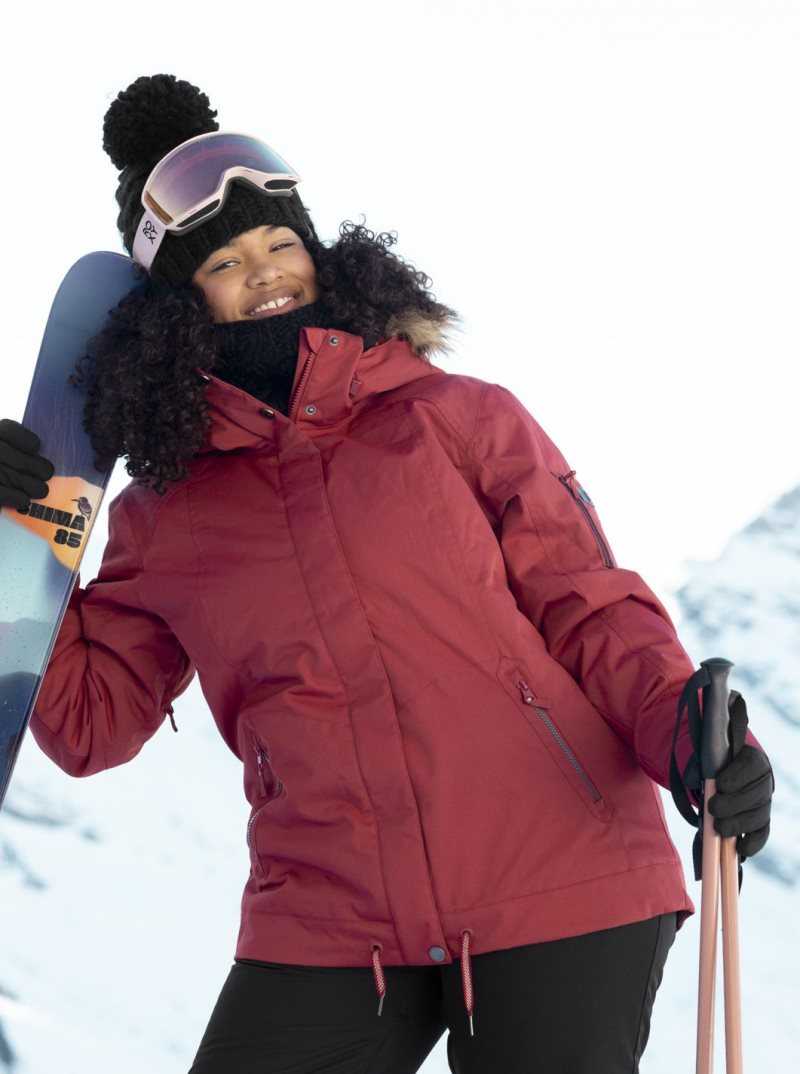 Brick Red Roxy Meade Insulated Snow Jacket | SVNBMD659