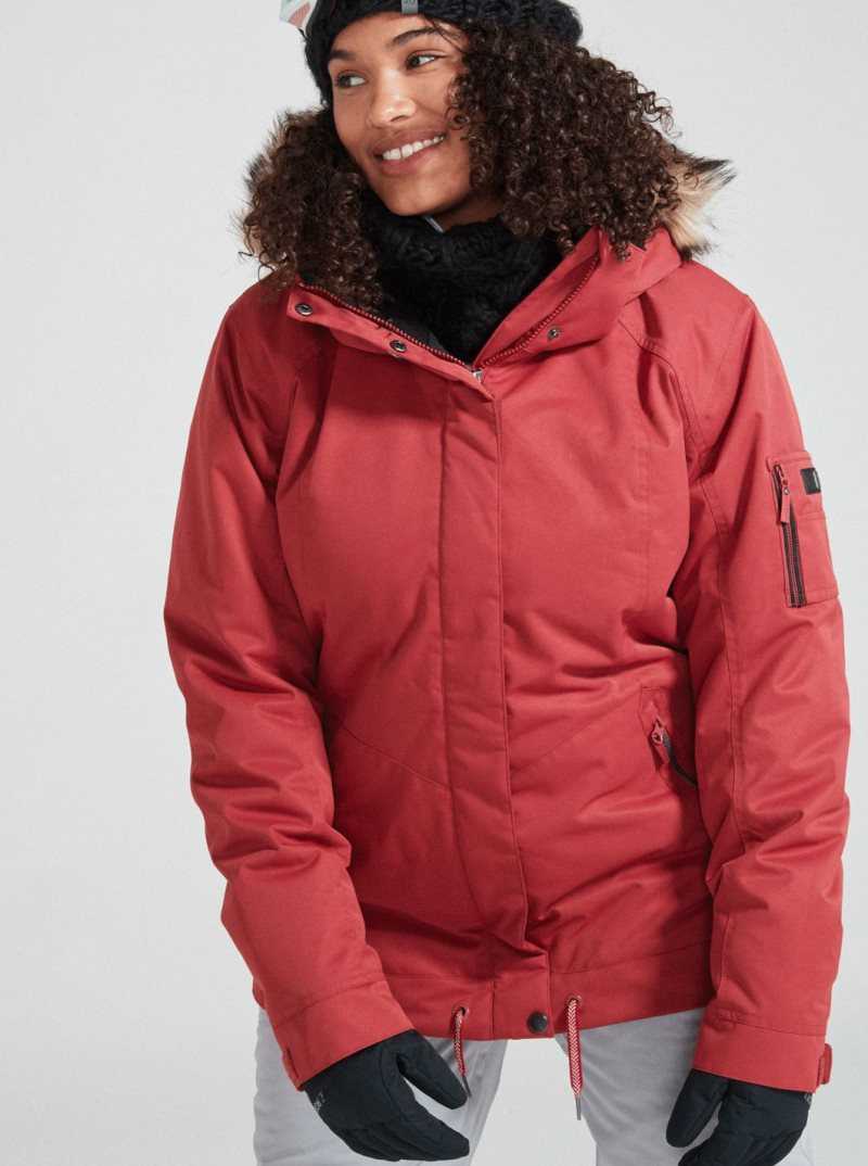 Brick Red Roxy Meade Insulated Snow Jacket | SVNBMD659