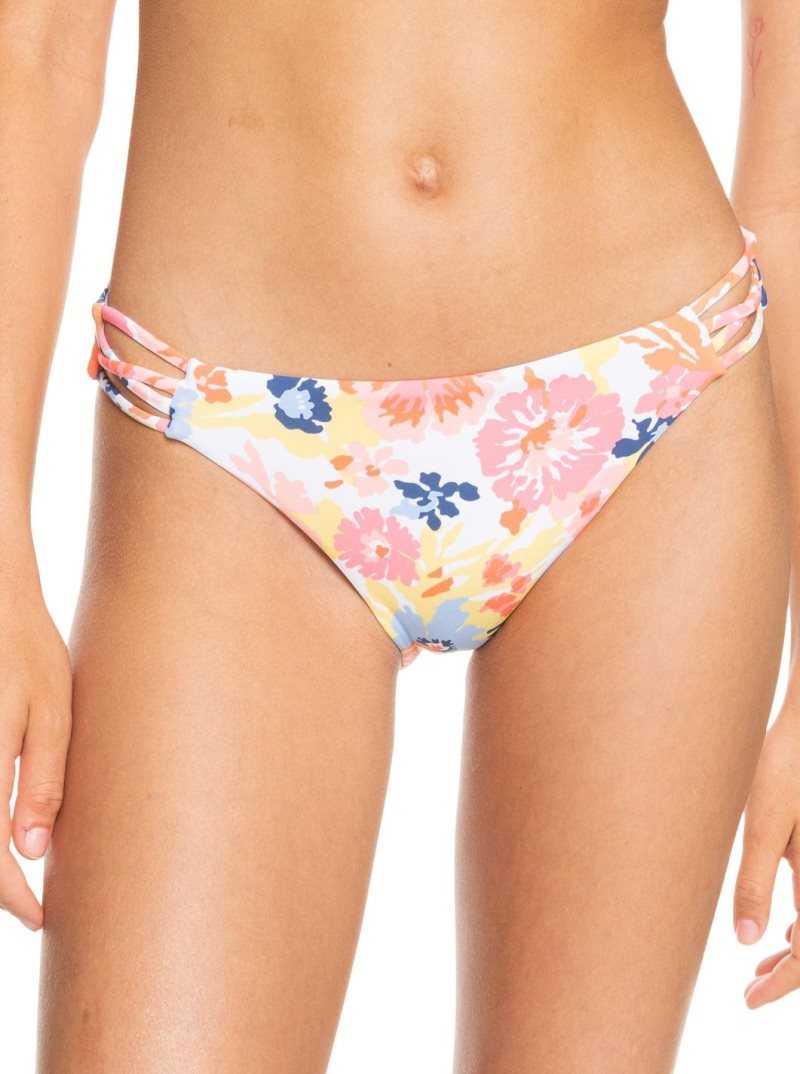 Bright White Floral Escape S Roxy Printed Beach Classics Hipster Bikini Bottoms | BUVJGN350