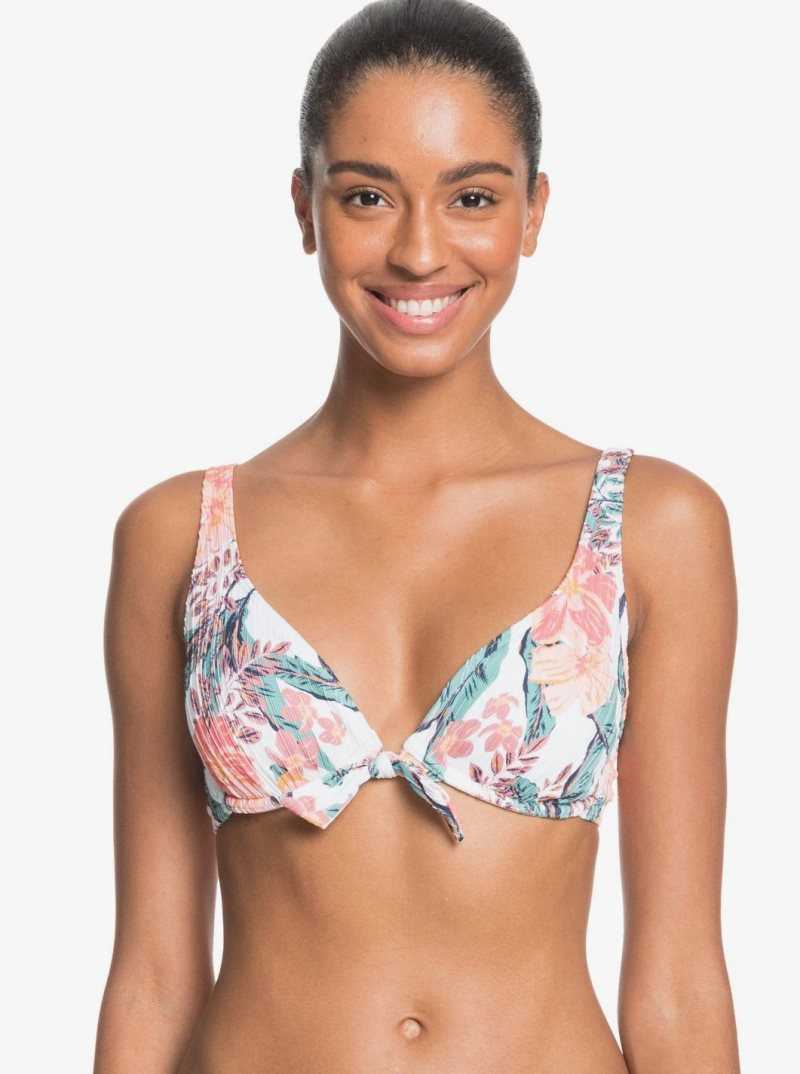 Bright White Mahe S Roxy Just Shine D-Cup Bikini Top | DBVSHJ034