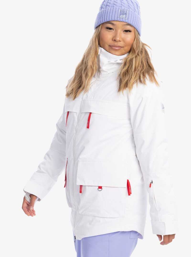 Bright White Roxy Chloe Kim Insulated Snow Jacket | VDKNEY579