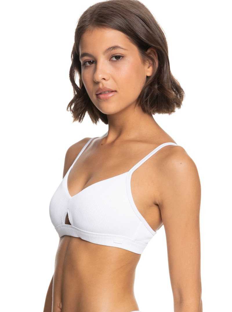 Bright White Roxy Love Bralette Bikini Top | PBOZFW930