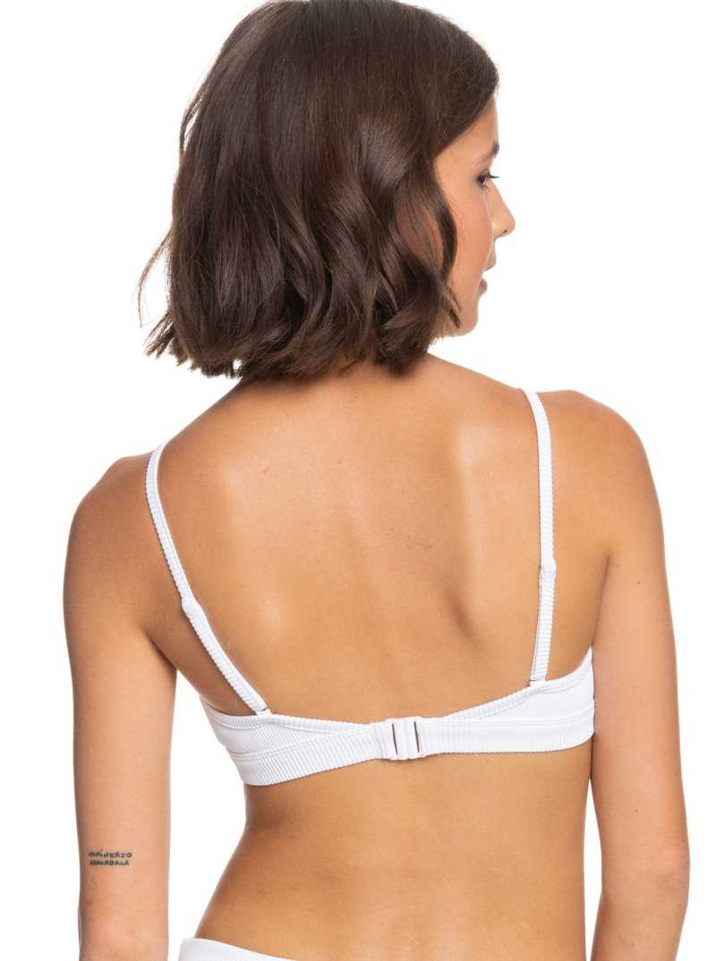 Bright White Roxy Love Bralette Bikini Top | PBOZFW930