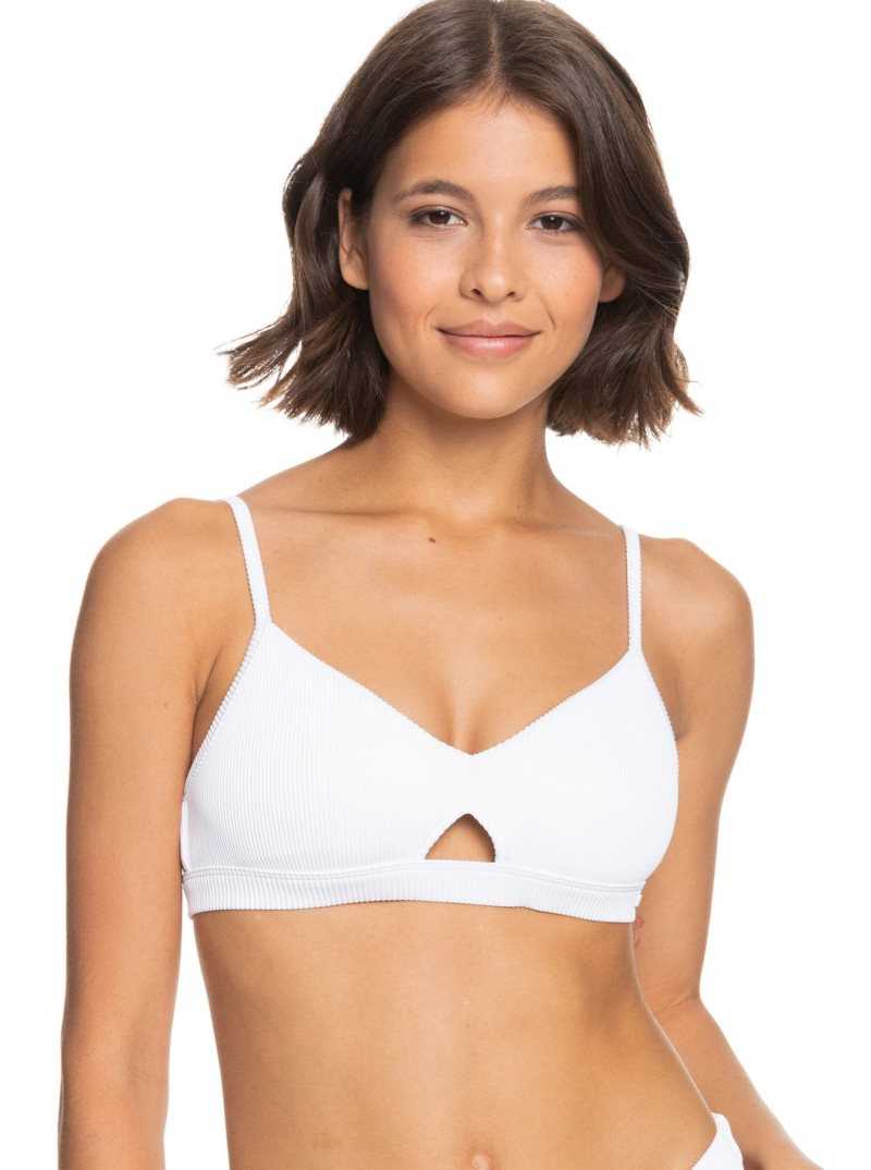 Bright White Roxy Love Bralette Bikini Top | PBOZFW930