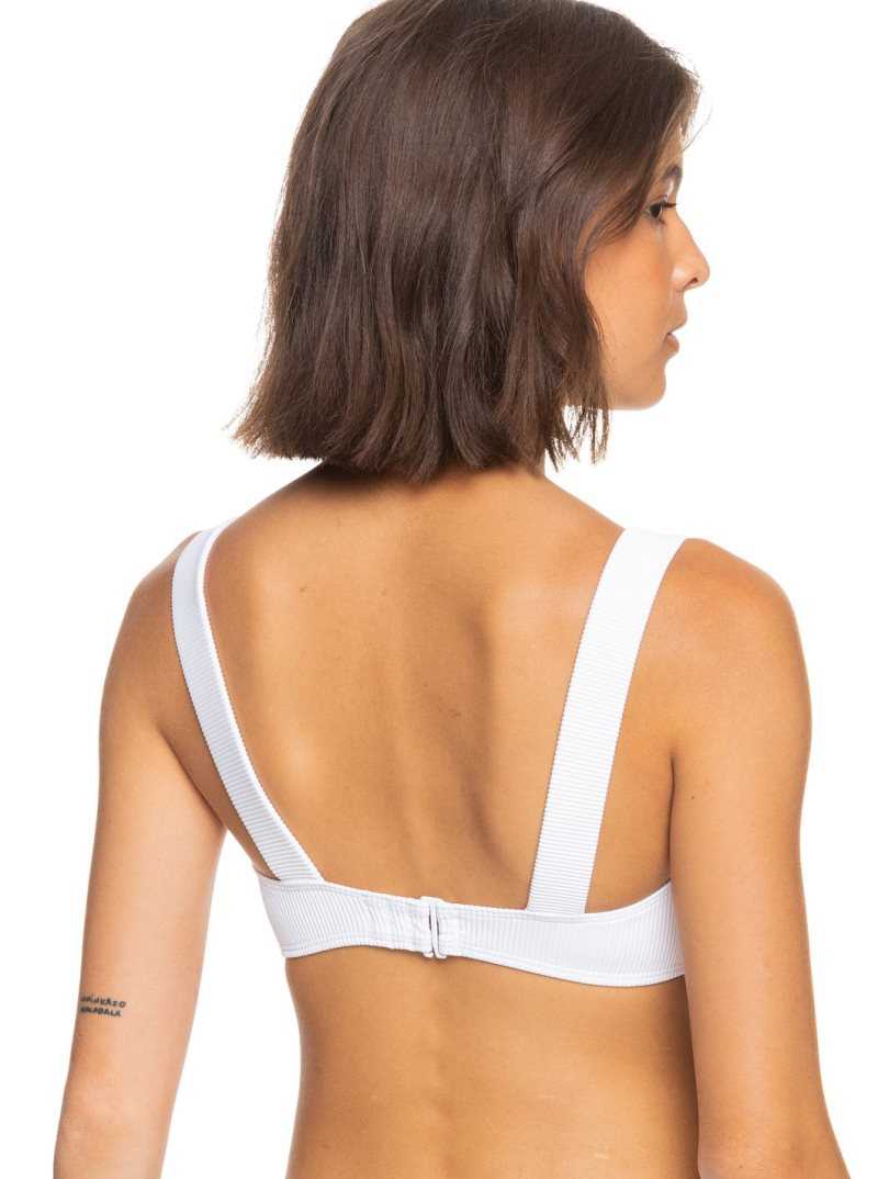 Bright White Roxy Love Bralette Bikini Top | VTSLAR682