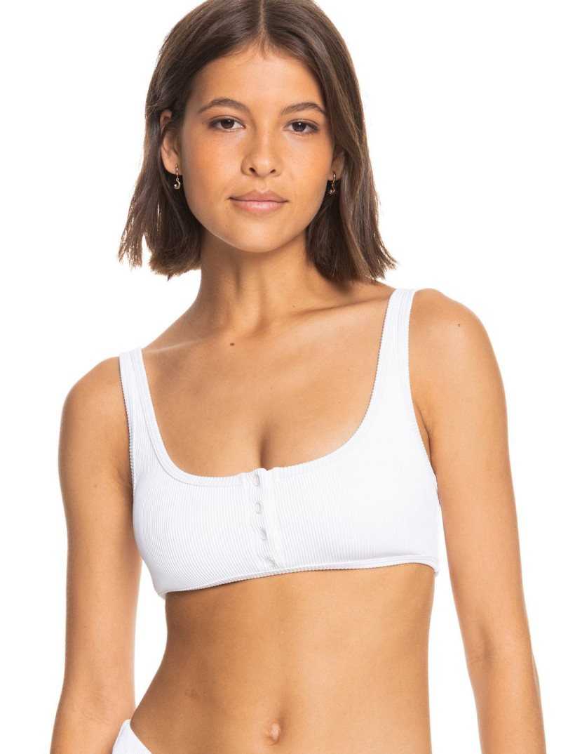 Bright White Roxy Love Bralette Bikini Top | XJBYLP184