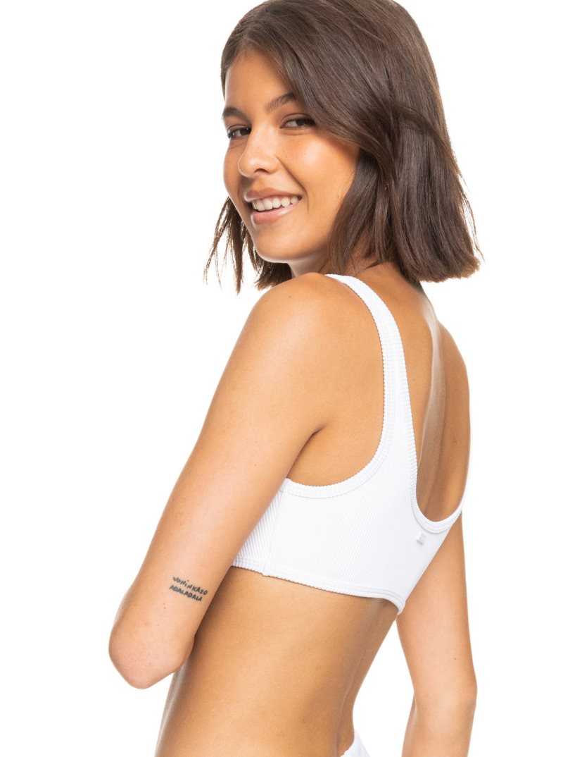 Bright White Roxy Love Bralette Bikini Top | XJBYLP184