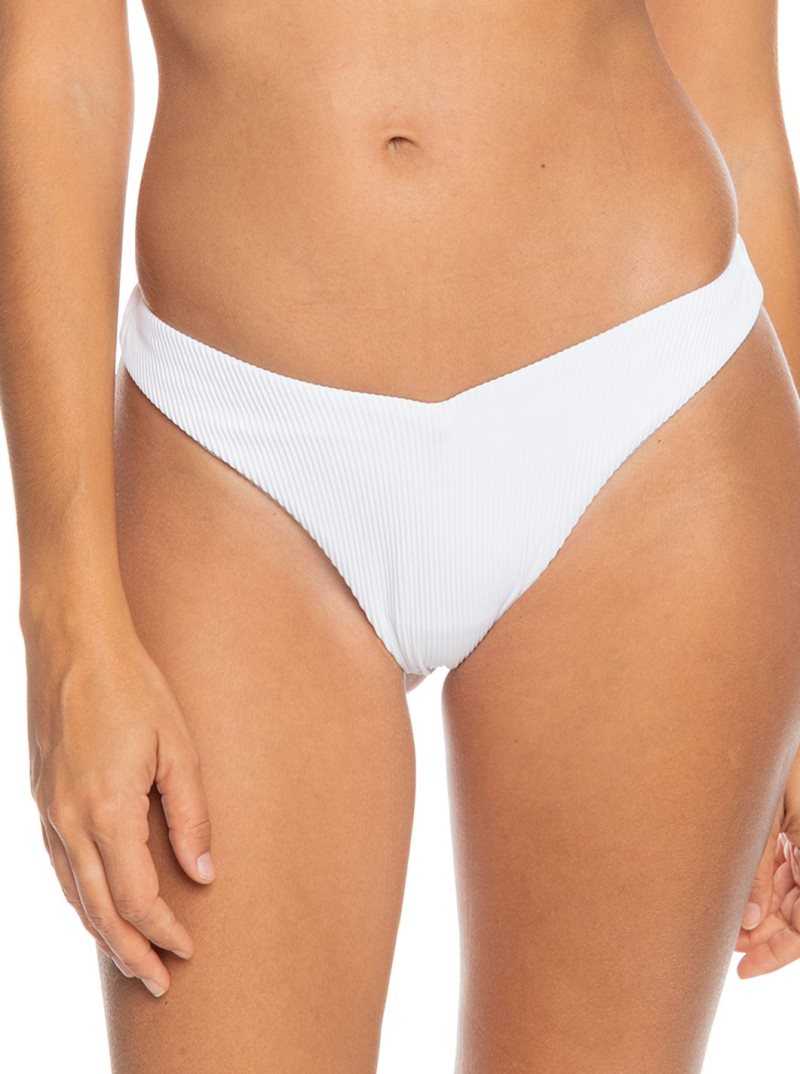 Bright White Roxy Love Cheeky Bikini Bottoms | QWJHBL781