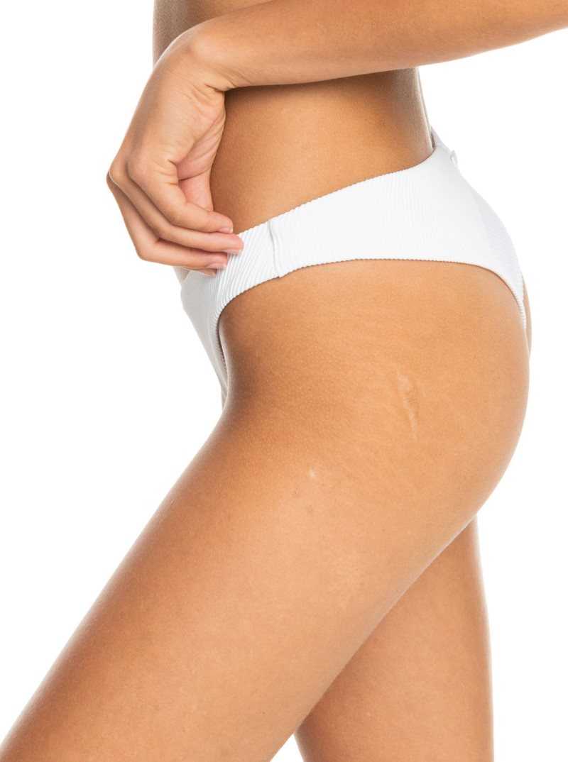 Bright White Roxy Love Cheeky Bikini Bottoms | QWJHBL781