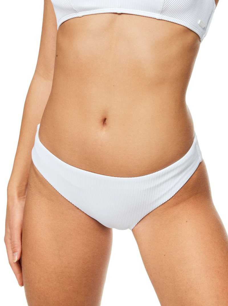 Bright White Roxy Love The Baja Bikini Bottoms | PCVKHF209