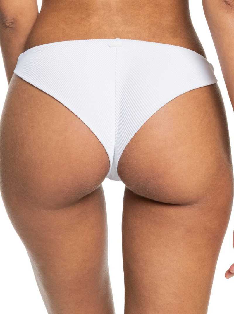 Bright White Roxy Love The Baja Cheeky Bikini Bottoms | HJLMAI762