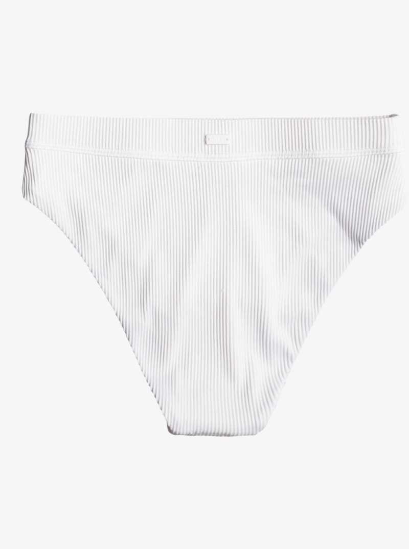 Bright White Roxy Love The Shorey Bikini Bottoms | KQIWPH549