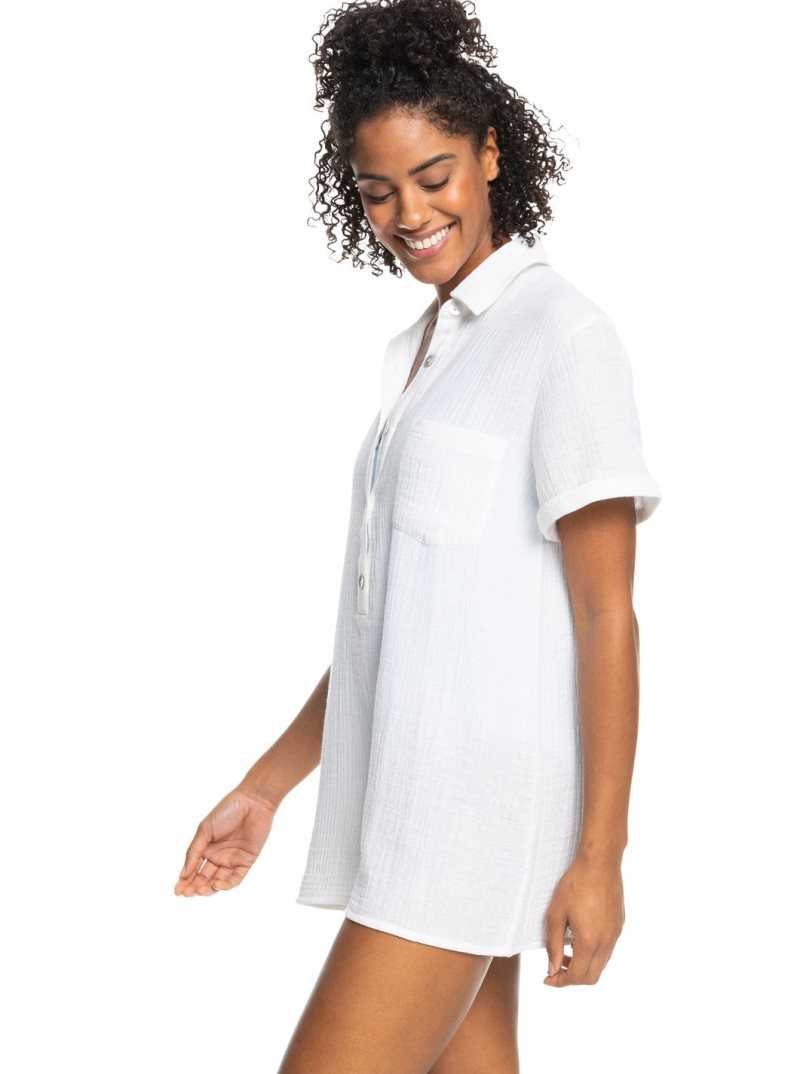 Bright White Roxy Loved By You Beach Cover-Up Romper | IFVBZW045