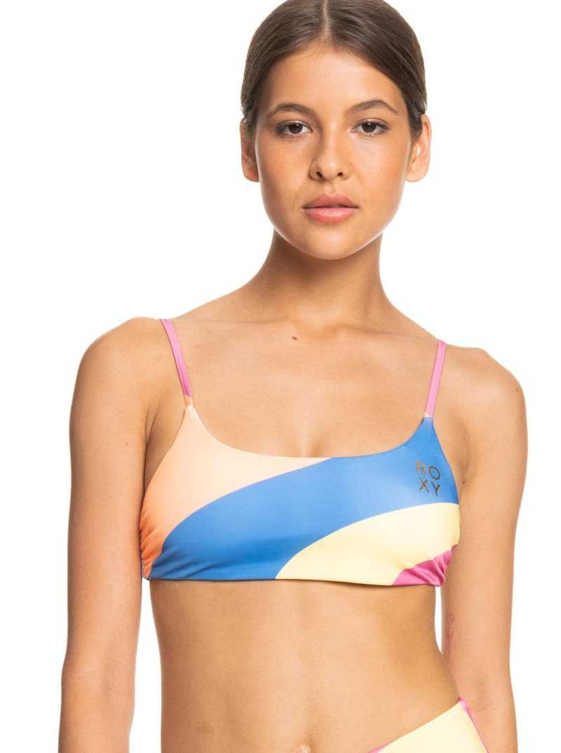 Bright White Roxy POP SURF Bralette Bikini Top | KUYIMH496