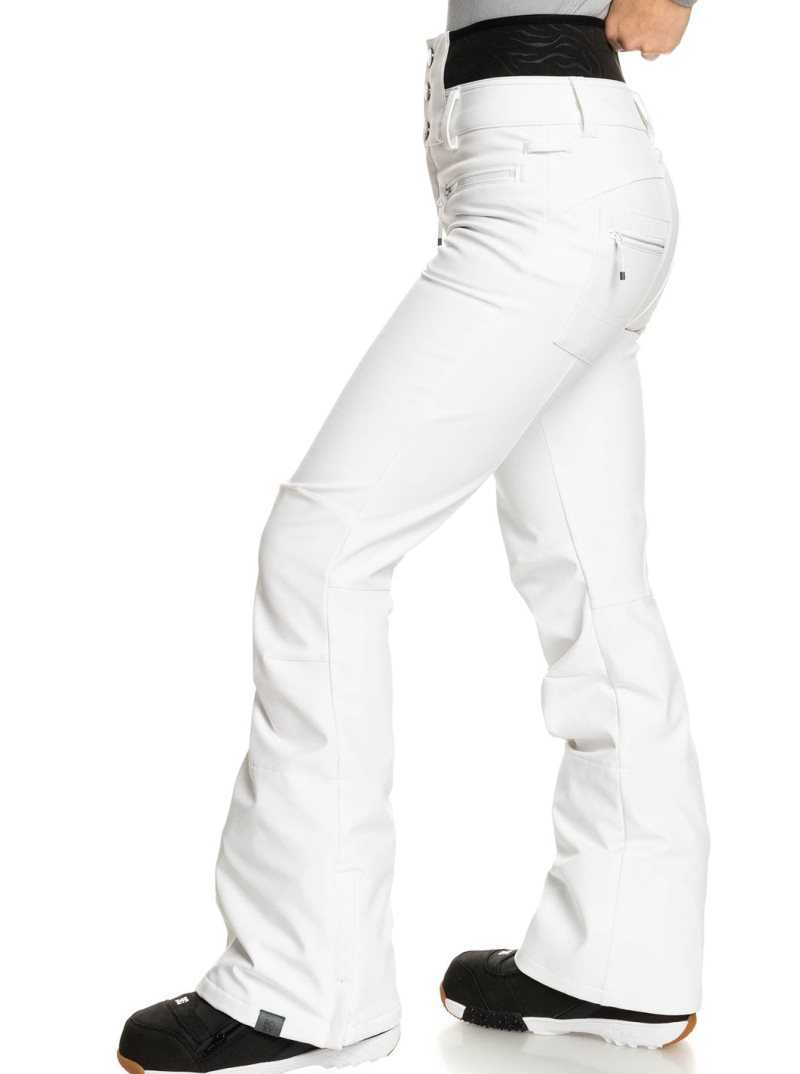 Bright White Roxy Rising High Technical Snow Pants | WQBIYT304