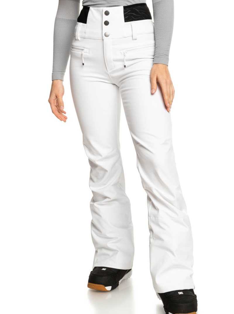 Bright White Roxy Rising High Technical Snow Pants | WQBIYT304