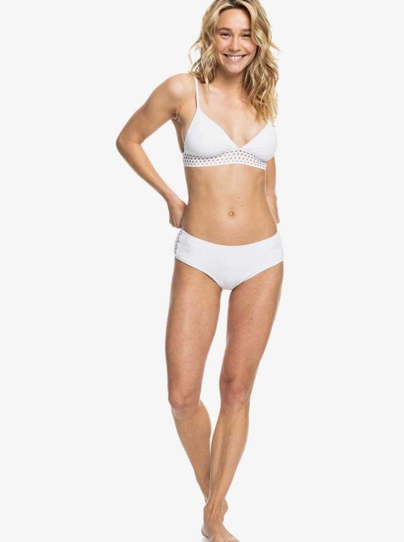 Bright White Roxy Shadow In The Sun Triangle Bikini Top | GVQKYJ087