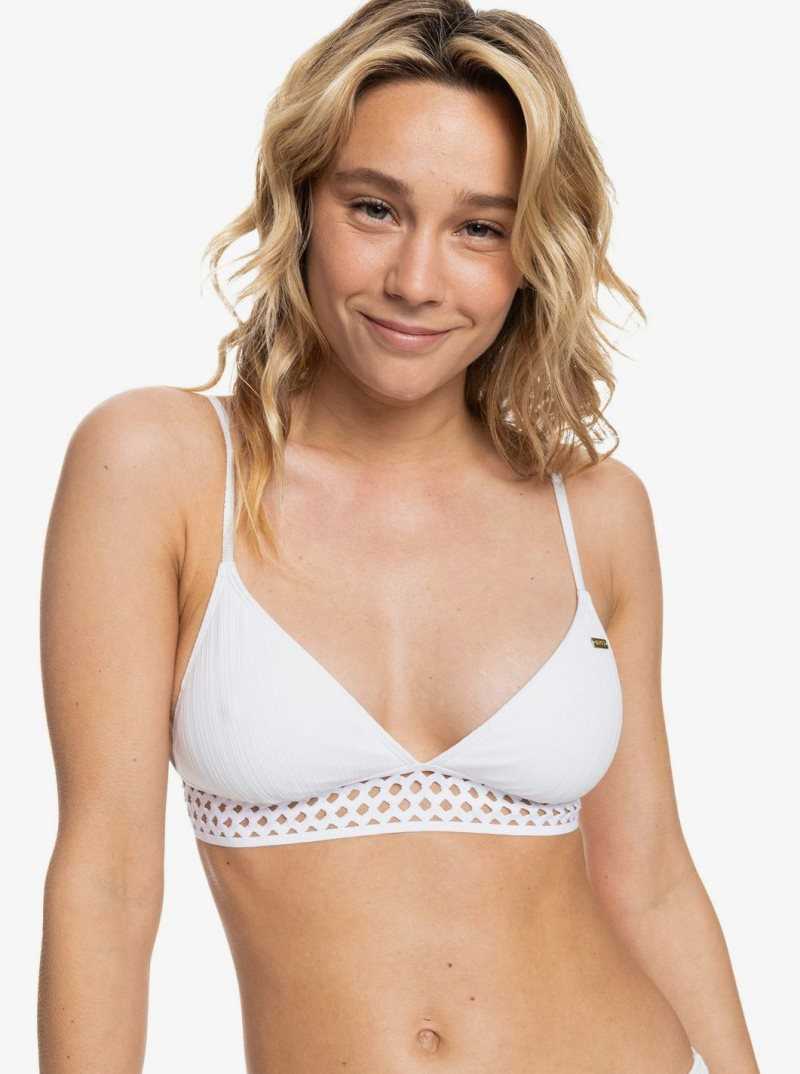 Bright White Roxy Shadow In The Sun Triangle Bikini Top | GVQKYJ087