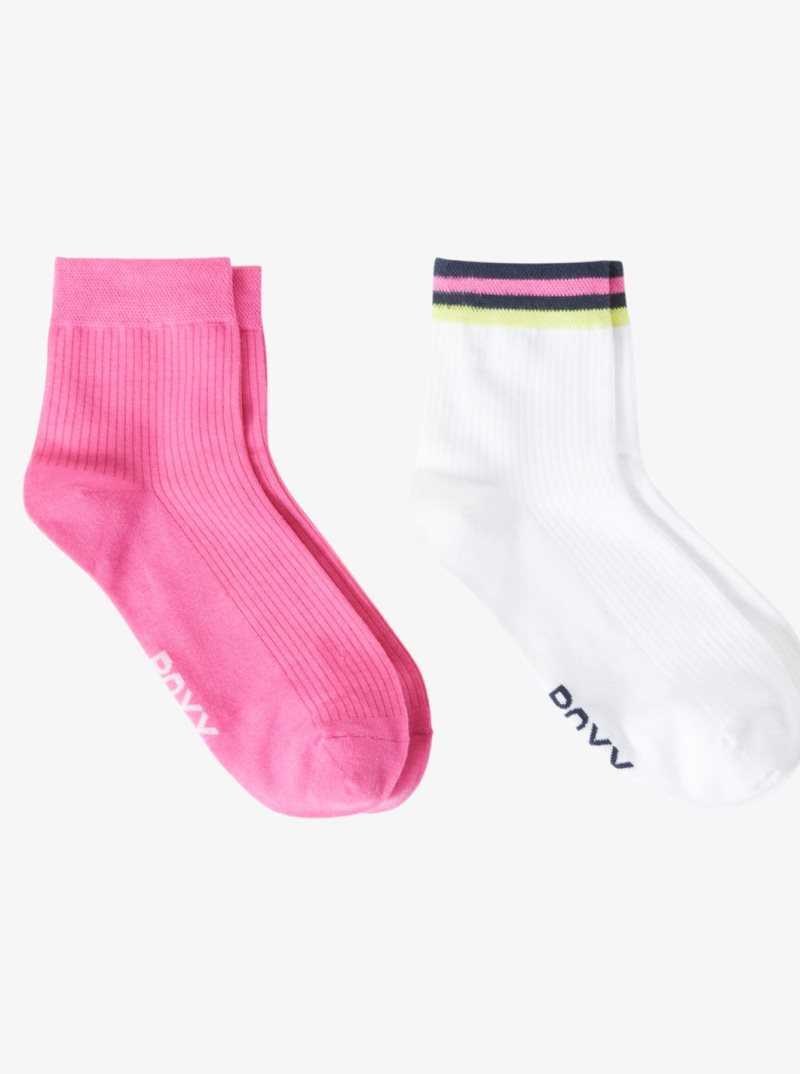 Bright White Roxy Shorty 2-Pack No-Show Socks | WOEPST649