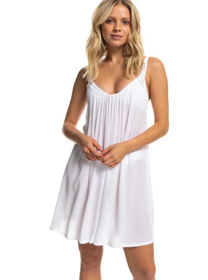 Bright White Roxy Summer Adventures Short Dress | GPSFVD428