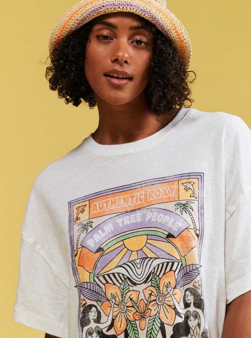 Bright White Roxy Sweet Sunshine Oversized T-Shirt | BUYEGI495